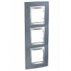 Unica Top - cover frame - 3 gangs - Metal Grey/aluminium