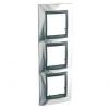 Unica Top - cover frame - 3 gangs - bright chrome/graphite