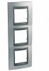 Unica Top - cover frame - 3 gangs - glossy chrome/graphite
