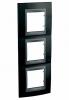 Unica Top - cover frame - 3 gangs - Rhodium Black/graphite
