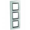 Unica Top - cover frame - 3 gangs - Fluor Green/graphite