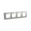 Unica Top - cover frame - 4 gangs, H71 - Nickel Matt /aluminium
