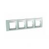 Unica Top - cover frame - 4 gangs, H71 - Fluor Green /aluminium