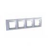 Unica Top - cover frame - 4 gangs, H71 - Beryl Blue/aluminium
