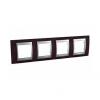 Unica Top - cover frame - 4 gangs, H71 - Wengue/aluminium