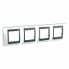 Unica Top - cover frame - 4 gangs, H71 - top white/graphite