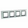 Unica Top - cover frame - 4 gangs, H71 - Fluor Green/graphite