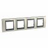 Unica Top - cover frame - 4 gangs, H71 - Opal Titanium/graphite