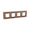 Unica Top - cover frame - 4 gangs, H71 - cherry tree/graphite