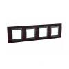 Unica Top - cover frame - 4 gangs, H71 - Wengue/graphite