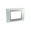 nica Top - cover frame - 3 modules - fluorescent green/aluminium