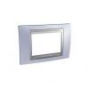 Unica Top - cover frame - 3 modules - beryl blue/aluminium