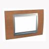 Unica Top - cover frame - 3 modules - cherry tree/aluminium