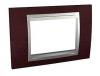 Unica Top - cover frame - 3 modules - wengue/aluminium
