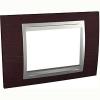 Unica Top - cover frame - 3 modules - tobacco/aluminium