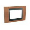Unica Top - cover frame - 3 modules - cherry tree/graphite
