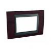 Unica Top - cover frame - 3 modules - wengue/graphite