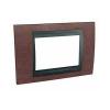 Unica Top - cover frame - 3 modules - tobacco/graphite