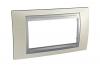 Unica Top - cover frame - 4 modules - opal titanium/aluminium