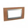 Unica Top - cover frame - 4 modules - cherry tree/aluminium