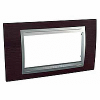 Unica Top - cover frame - 4 modules - wengue/aluminium