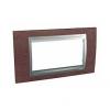 Unica Top - cover frame - 4 modules - tobacco/aluminium