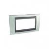 Unica Top - cover frame - 4 modules - fluorescent green/graphite