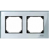 Real glass frame, 2-gang, Diamond silver