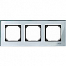 Real glass frame, 3-gang, Diamond silver
