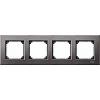 Metal frame, 4-gang, Rhodium grey