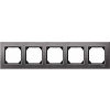 Metal frame, 5-gang, Rhodium grey