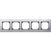 Metal frame, 5-gang, Platinium silver