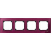 Real glass frame, 4-gang, Ruby red
