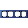 Real glass frame, 4-gang, Sapphire blue