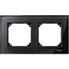 Real glass frame, 2-gang, Onyx black