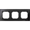 Real glass frame, 3-gang, Onyx black