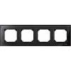 Real glass frame, 4-gang, Onyx black
