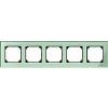 Real glass frame, 5-gang, Emerald green
