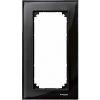 Real glass frame, 2-gang w/o central bridge piece, Onyx black