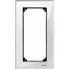 Real glass frame, 2-gang w/o central bridge piece, Brilliant white