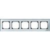 Real glass frame, 5-gang, Diamond silver