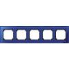 Real glass frame, 5-gang, Sapphire blue
