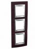 Unica Top - cover frame - 3 gangs - Wengue/aluminium