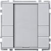 Push-button, 3-gang plus,Thermoplastic brilliant (aluminium)