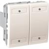 Unica KNX - pushbutton - 2x2-way - 10 A 24 V DC - 2 m - ivory