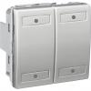 Unica KNX - pushbutton - 2x2-way - 10 A 24 V DC - 2 m - alu.