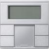 Push-button 2-gang plus with  room temperature control unit (matt aluminium)