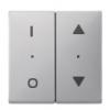 Rockers for 2-gang push-button module with 1/0 and up/down arrow imprint, Thermoplastic classy matt (aluminium)