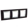 Unica Top - cover frame - 3 gangs, H71 - Wengue/aluminium